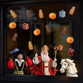 Raamstickers Sinterklaas / Sint-Nicolaas SMALL set België - Statische herbruikbare Sinterklaas stickers