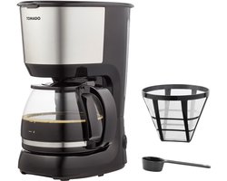 Tomado TCM1201S - Koffiezetapparaat - Filterkoffie - Warmhoudfunctie - Herbruikbaar filter - 10 koppen - Zwart/rvs