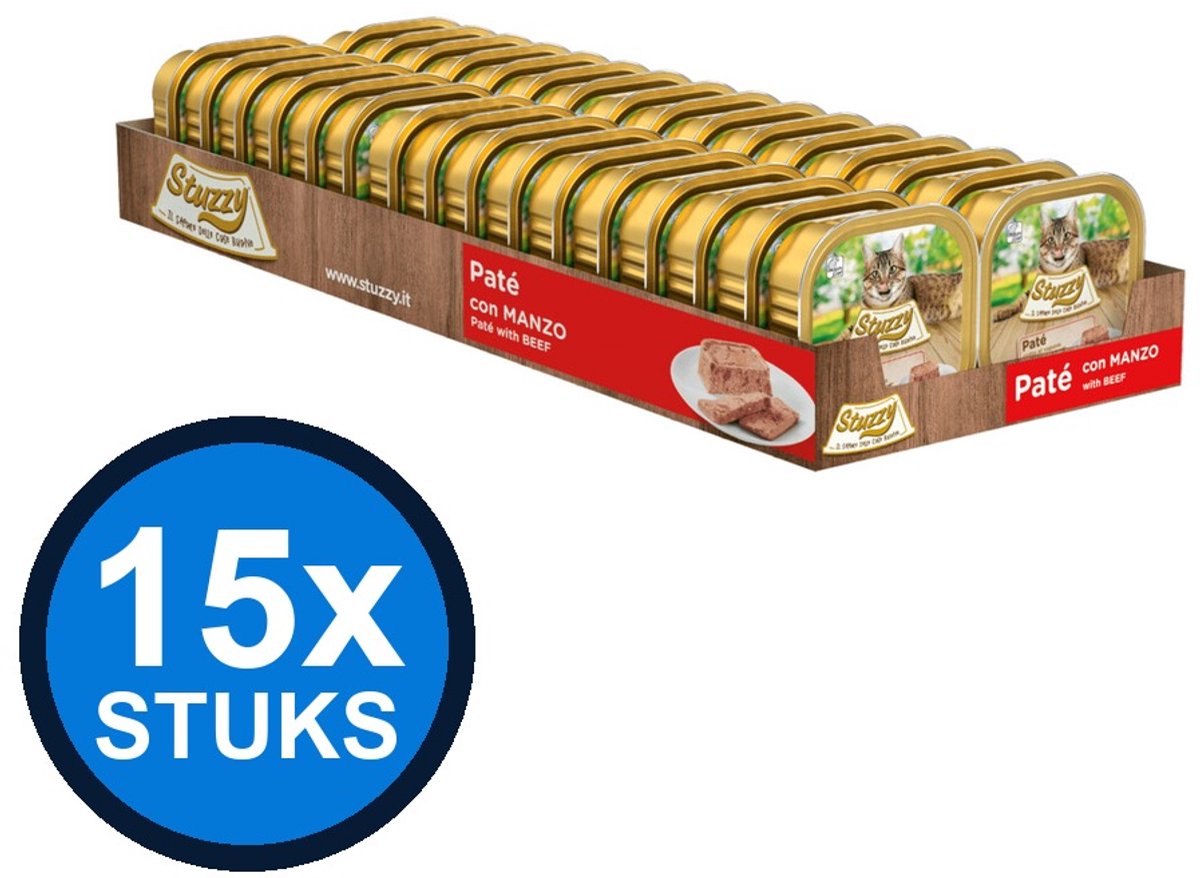 64x Stuzzy - Kat Paté Rund - Kattenvoer Natvoer - 100g