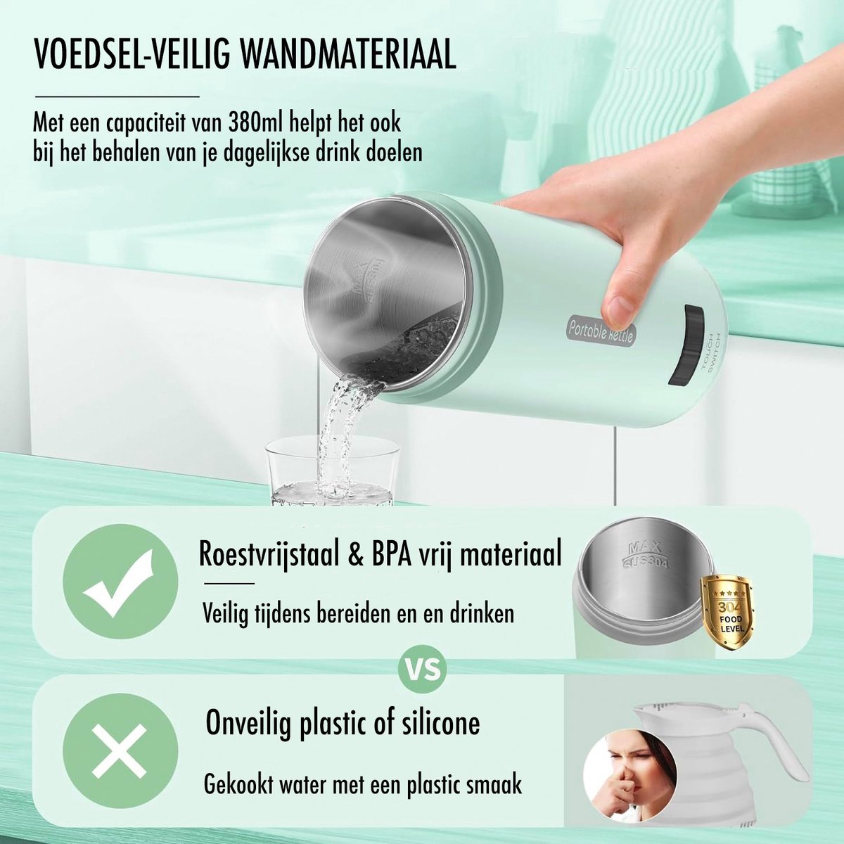 TM&DY Draagbare Waterkoker met Temperatuurregeling thumbnail 3