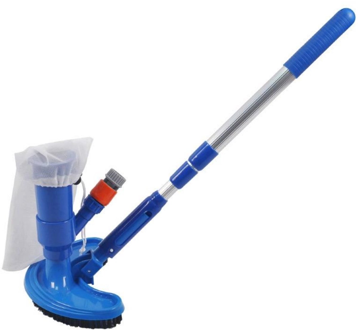 GELLDG Handpoolsouger - Poolsauger met Bürste - 150cm Teleskopstange - Verwijderbare Zwembadreiniger - Geschikt voor Zwembaden en Whirlpools - Kunststof - Waterdrukbediend