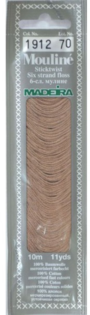Borduurgaren Madeira Mouline 10 meter 6 draads splijtgaren - bruin  (1912)