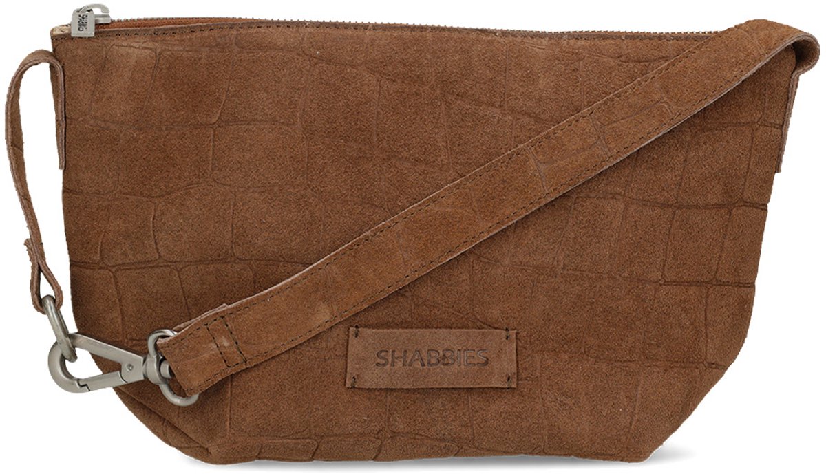Shabbies Amsterdam Esra Crossbodytas Kleine Dames - Leer - Cognac