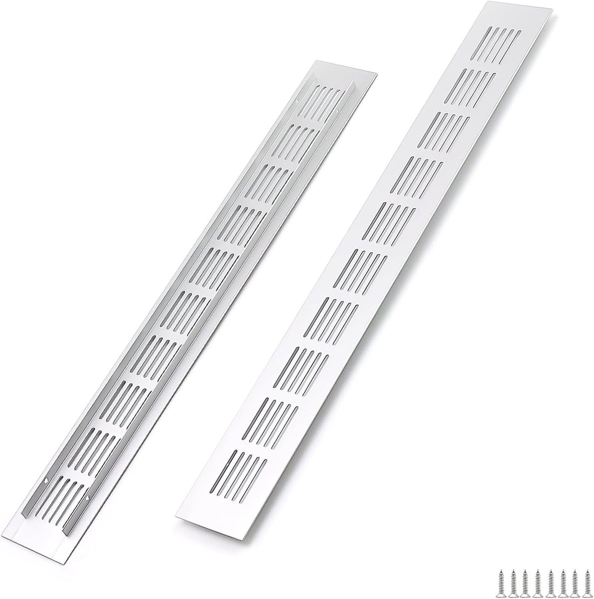 Ventilatierooster 400x50mm - Aluminium Grille voor Kasten, Slaapkamers en Deuren - Effecti