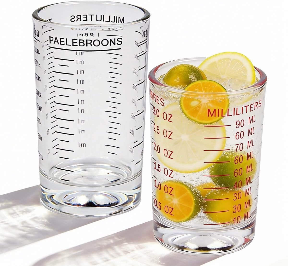 Cocktailmaatbekers Set - Glas - Nauwkeurige Schaalverdeling - BPA-vrij - Voor Thuisgebruik