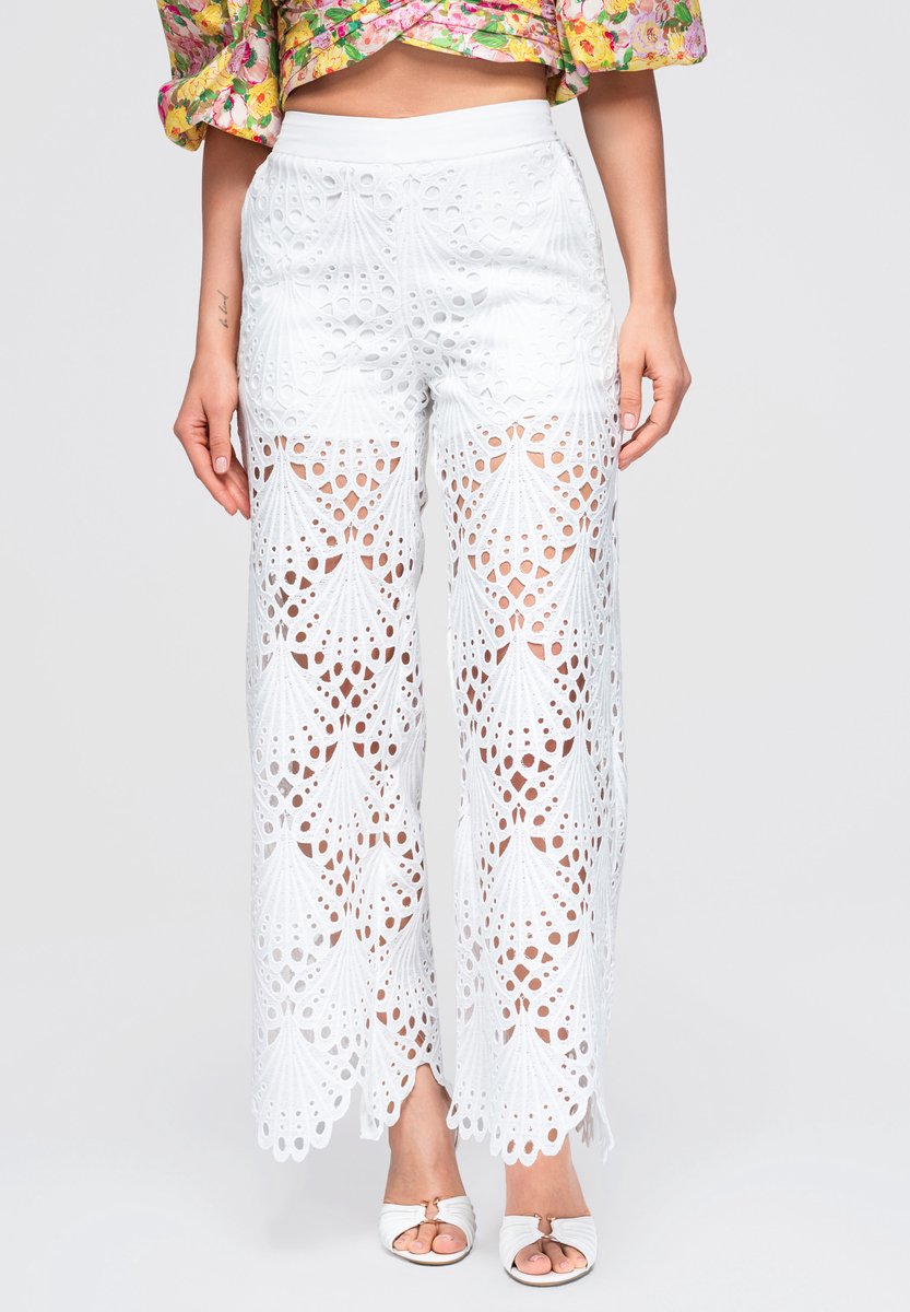 OMBRE Broek - Regular Fit - Rits - Effen Wit M