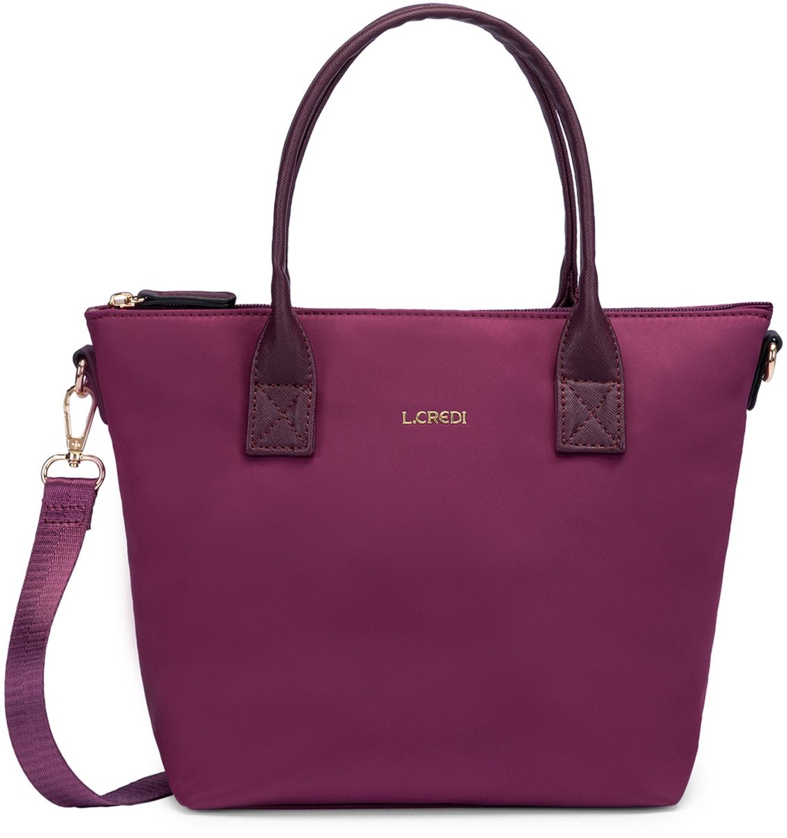 L.CREDI handtas schoudertas Pura Hand Bag Dark Berry paars