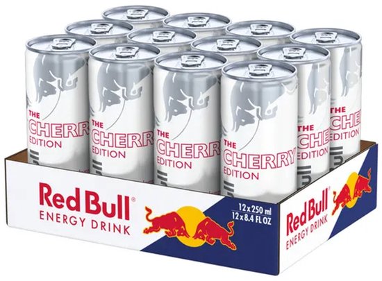 Red Bull Energy Drink The Cherry Edition 12-pack (12x250ml) - Energiedrank met de smaak van kers