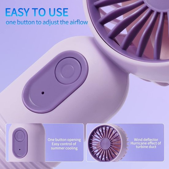 Set van 6 mini handventilatoren, oplaadbaar via USB, persoonlijke ventilatorset, 3 windsnelheden, geschikt voor groepsreizen of buitenactiviteiten, verkrijgbaar in meerdere kleuren. — afbeelding 5