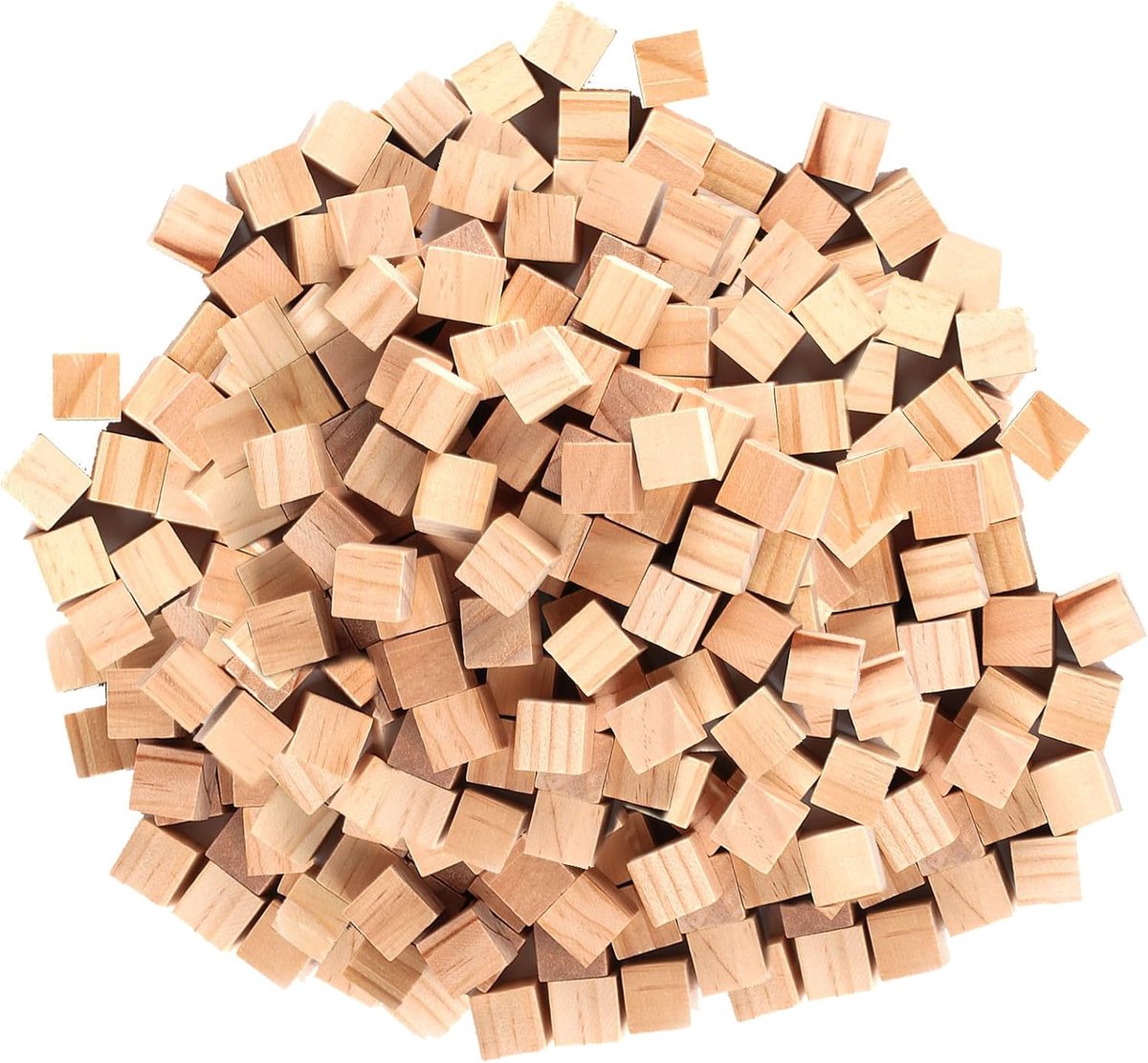 850 x houten dobbelstenen, 10 mm, kleine houten blokjes om te knutselen - ShopVlot