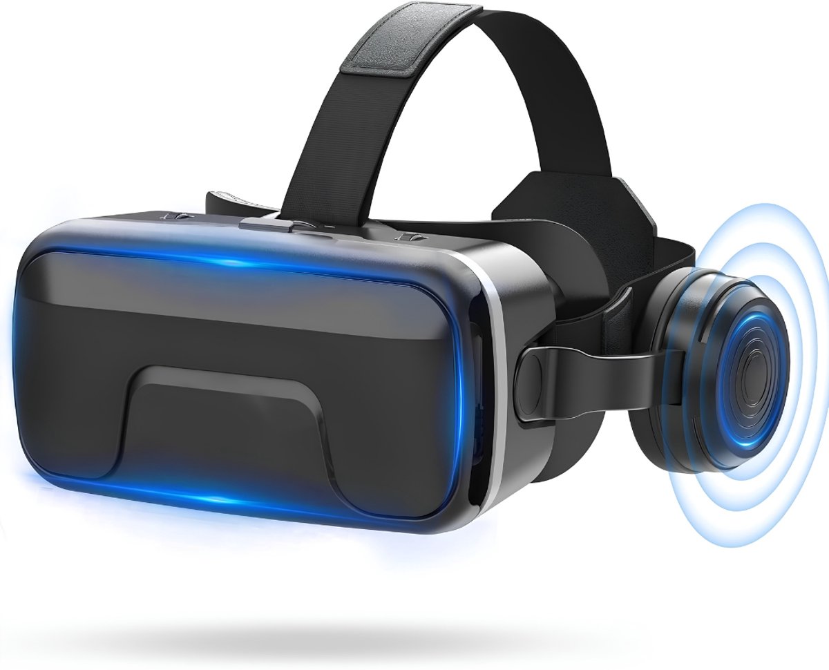 KAD® VR Bril - VR Bril met Controller - VR Bril Smartphone - Zwart - 24cm x 22cm x 12cm