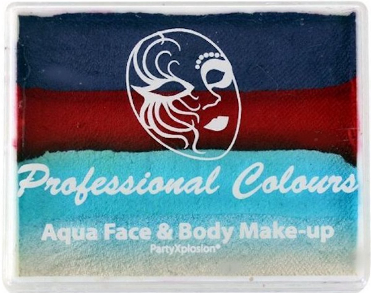 Aqua splitcake paars - rood - lichtblauw - wit - 50 gram
