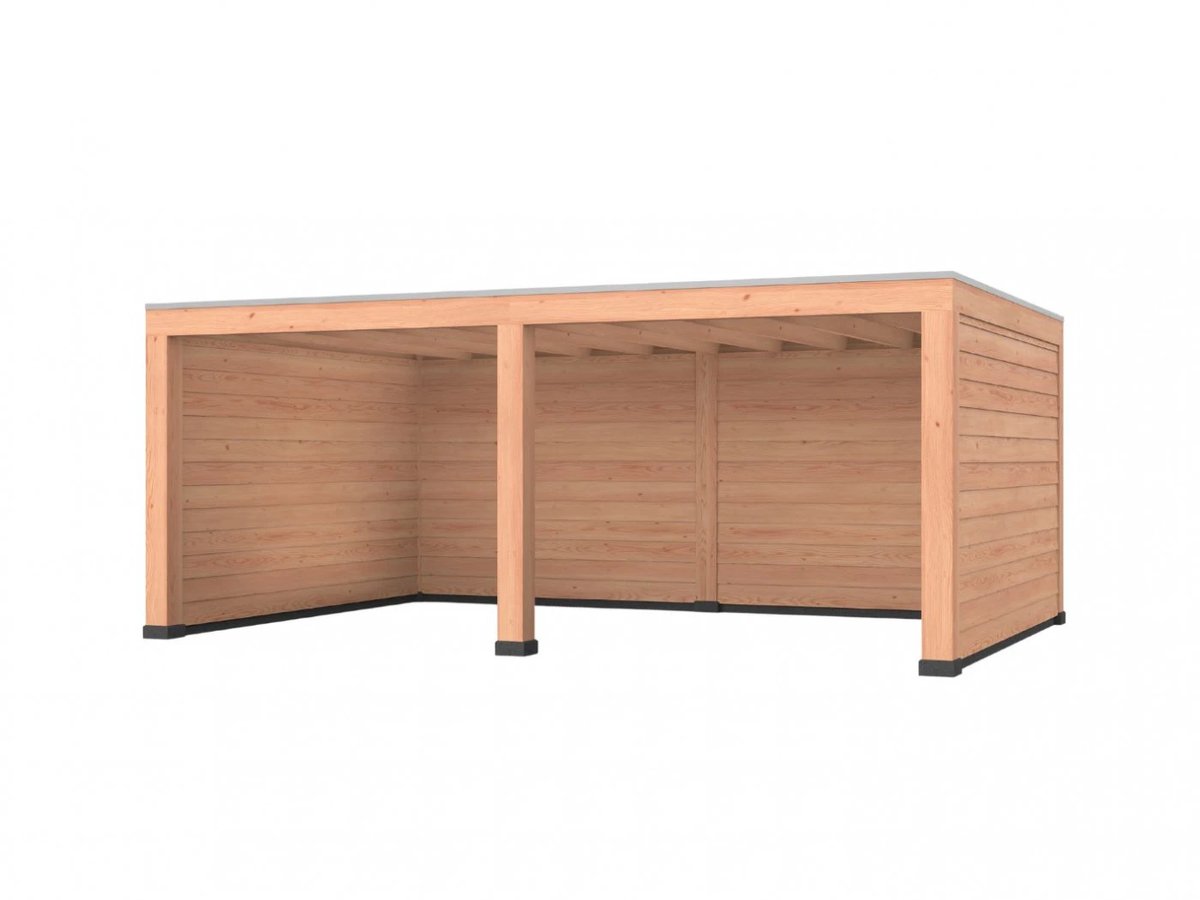 Douglas overkapping, 600 x 400, met achterwand en twee zijwanden, Westwood Robuust