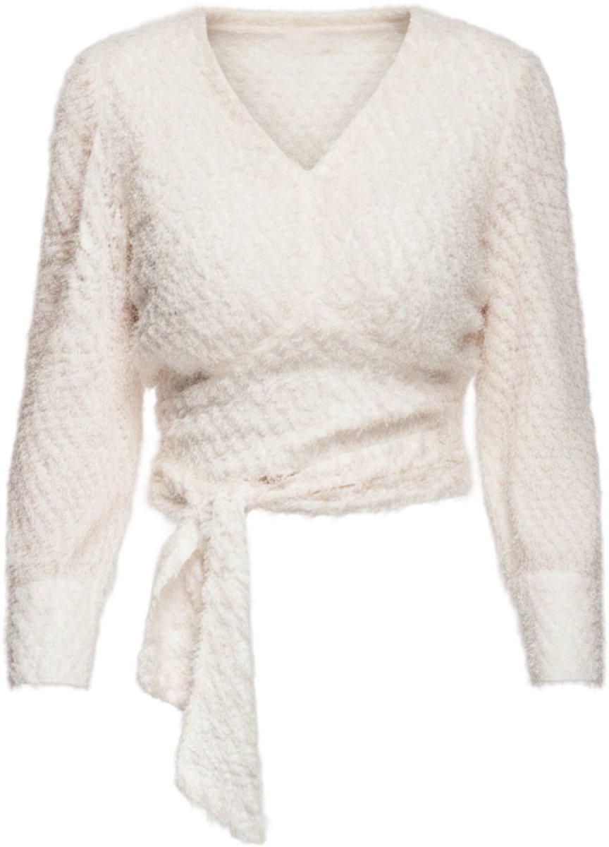 OMBRE Blouse - Slim Fit - Lange Mouw - Riemsluiting Ecru S