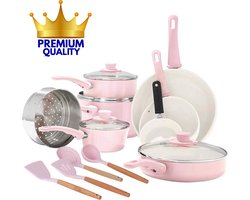 COOCK 22-Delige Pannenset - Speciale Anti-Aanbak Coating - Ergonomische Koudgrepen - Gerecycled…