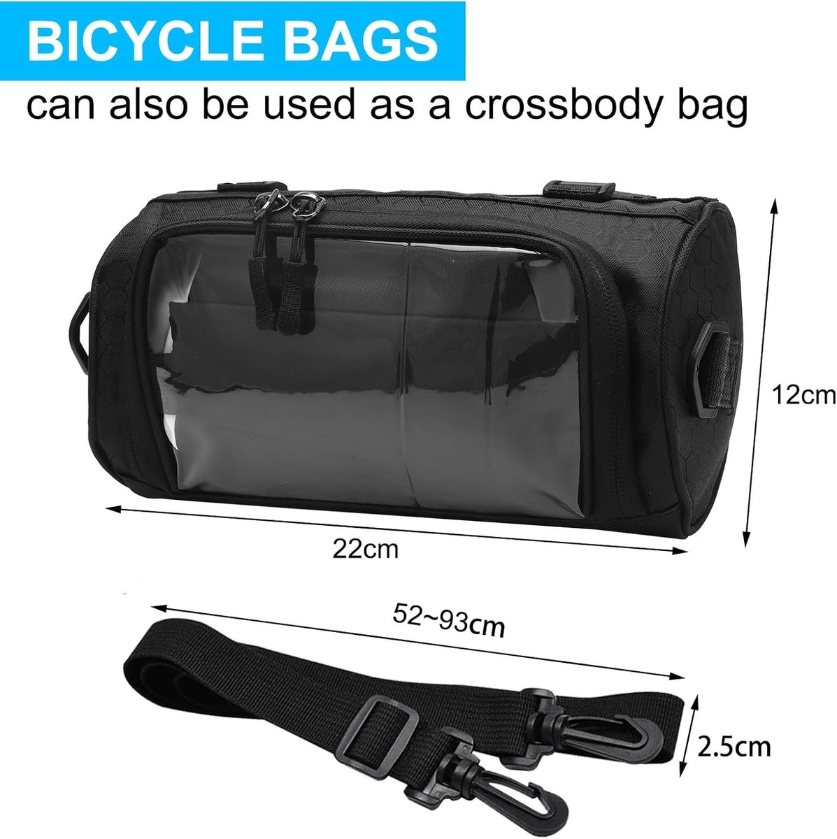 Waterdichte Fietstas voor Stuur - Polyester - Touchscreen Venster - Afneembare Riem - Voor Alle Fietsen