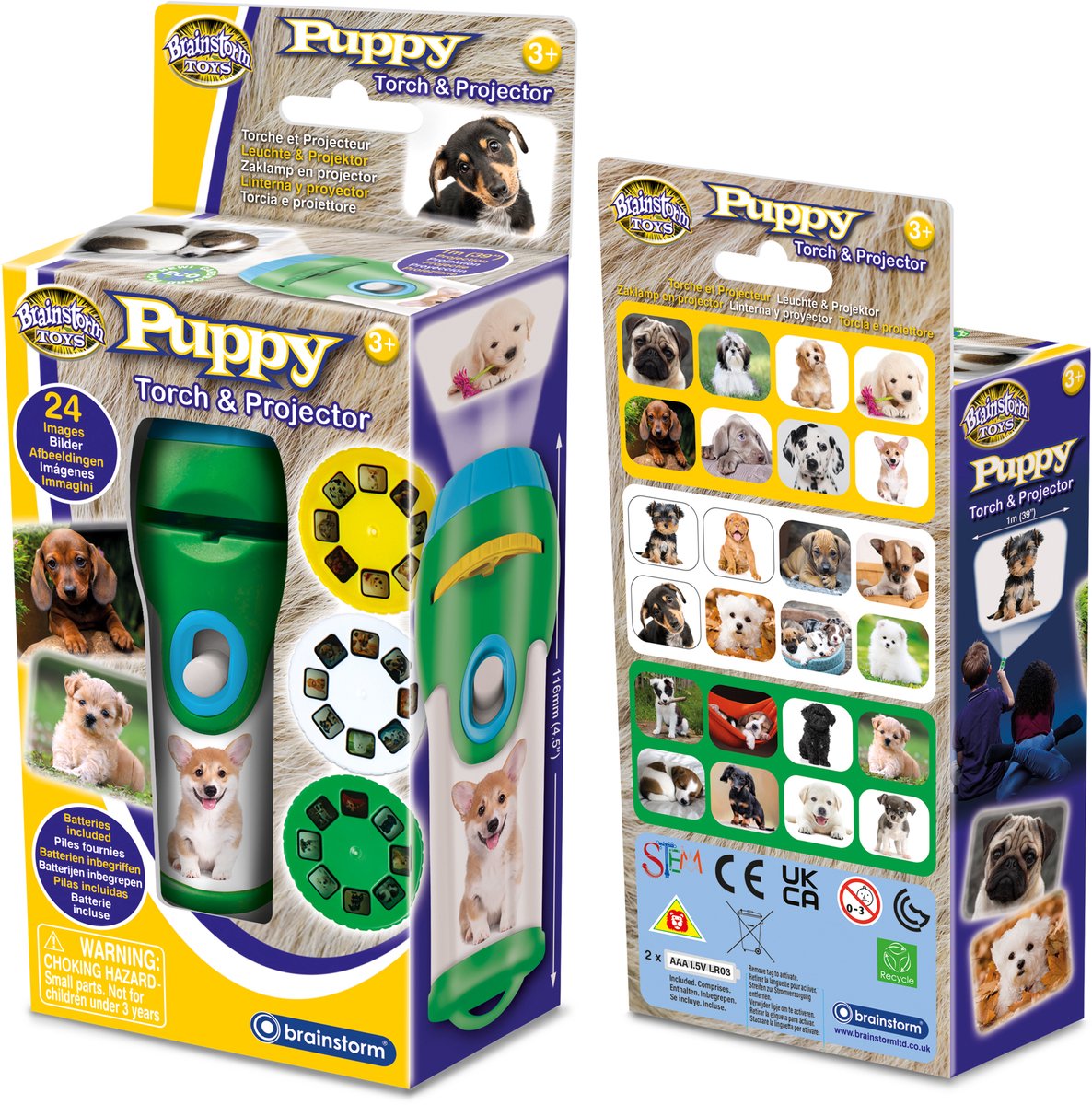 Brainstorm - Puppy Torch and Projector - zaklamp schattige hondjes
