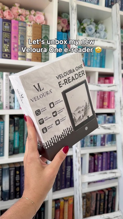 Veloura One E reader - inclusief 32GB SD kaart - 6 inch ereader met hoesje - met schermverlichting en nachtmodus - 64 GB opslag - online luisterboeken - nederlandstalig ebook