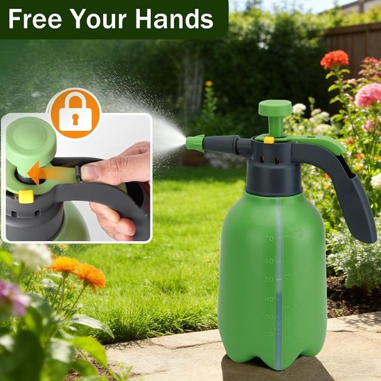Drukspuit 2 Liter met Twee Verstelbare Sproeiers voor Tuin en Onkruidbestrijding — afbeelding 4