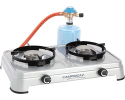 Réchaud à Gaz de Camping 2 Feux – 3600 Watts – Réglable en Continu – Avec Tuyau et Régulateur – CV 470 Plus