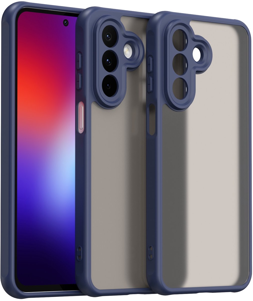 Coverup Hoesje - Geschikt voor Samsung Galaxy A27 Hoesje - Coverup Mat Transparante Back Cover met Camera Cover - Blauw