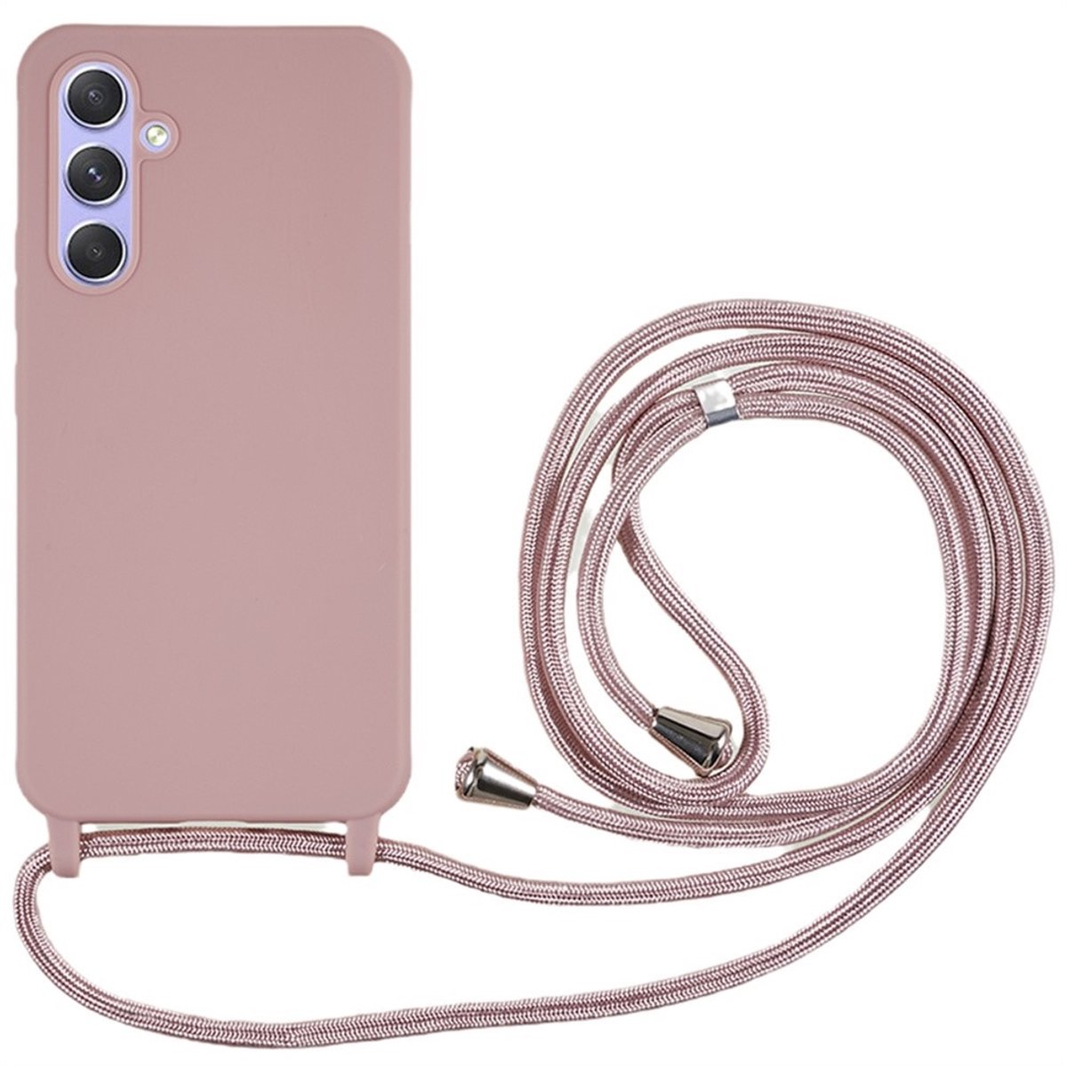Coverup Hoesje - Geschikt voor Samsung Galaxy A27 Hoesje - Coverup Siliconen Back Cover met Koord - Roze