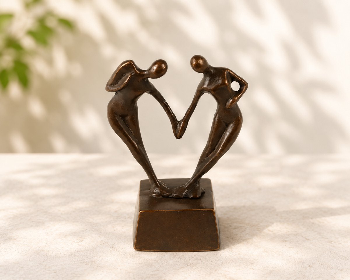 Bronzartes - Memories Rouwcollectie - Urn - Liefdespaar - Brons - Hoogte 14 cm