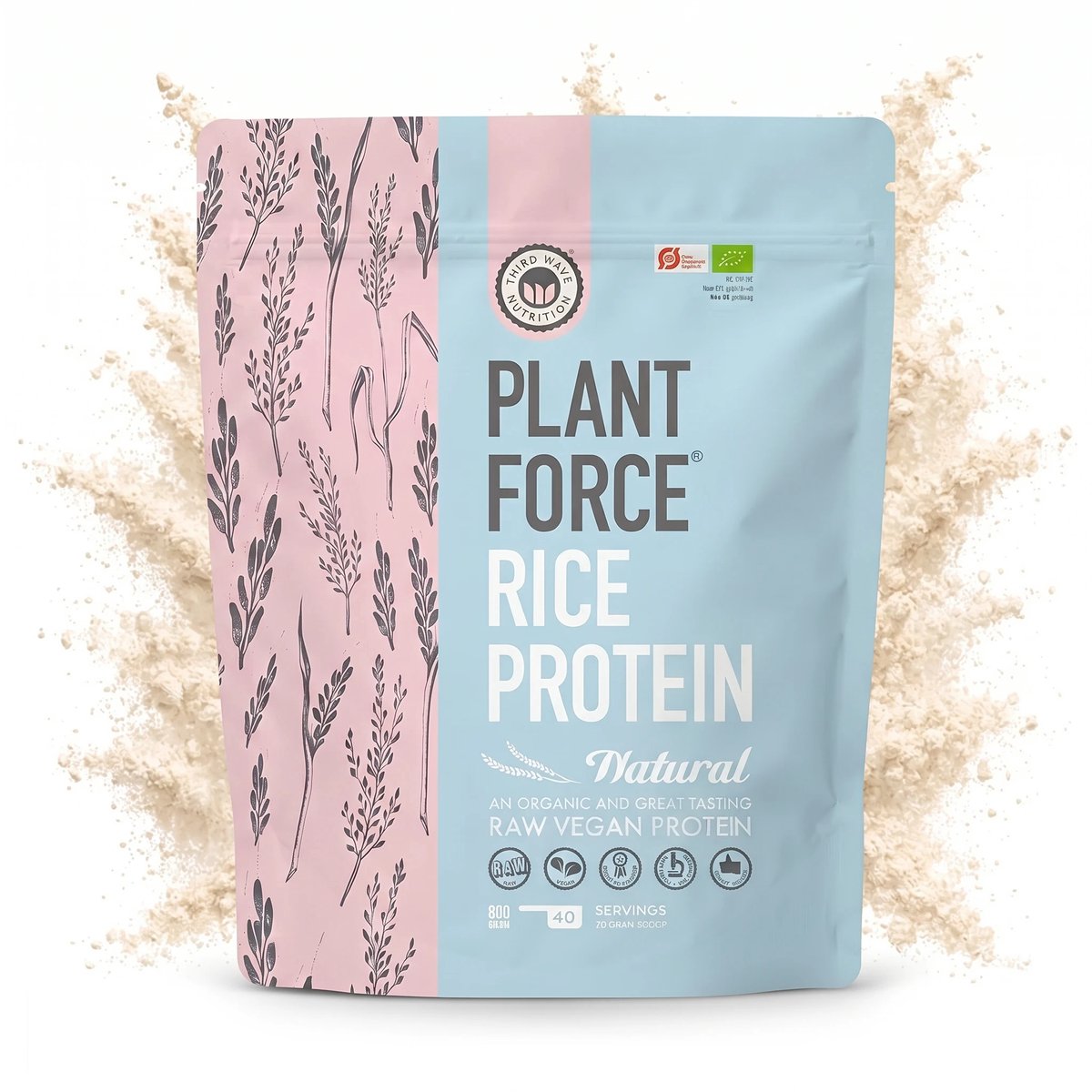 Plantforce Rijst Proteïne - Naturel - 800 gram - Bio - Vegan natuurlijk Eiwit shake
