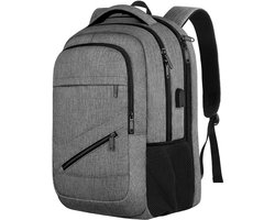 Rugzak - Laptop Rugzak - Laptoptas - Extra Comfortabel - Heren & Dames - Waterafstotend - Grijs - 46.5x33x20 cm