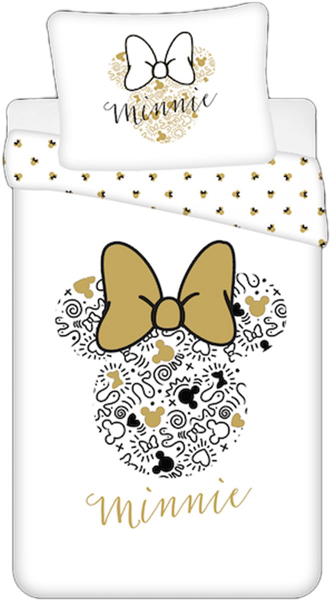 Disney Minnie Mouse Dekbedovertrek Golden Strick - 140 x 200 cm - Katoen