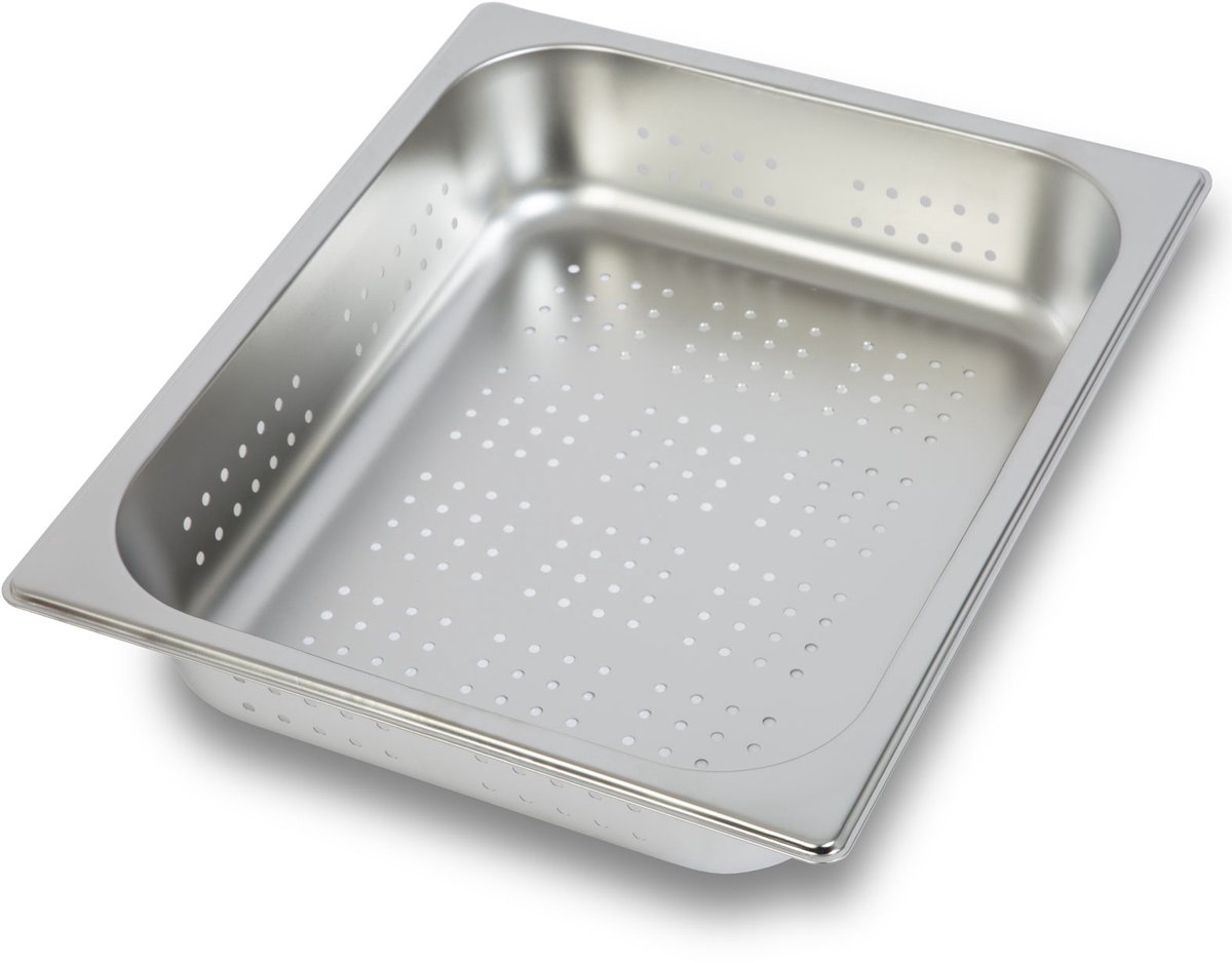VERTES GN-bak 1/2 Gastronorm (roestvrij staal, 65 mm diep, geperforeerd, roestvrij, krasbestendig, temperatuurbestendig van -40° tot +300°C, geschikt voor bain-marie en veelzijdig gebruik in de horeca)