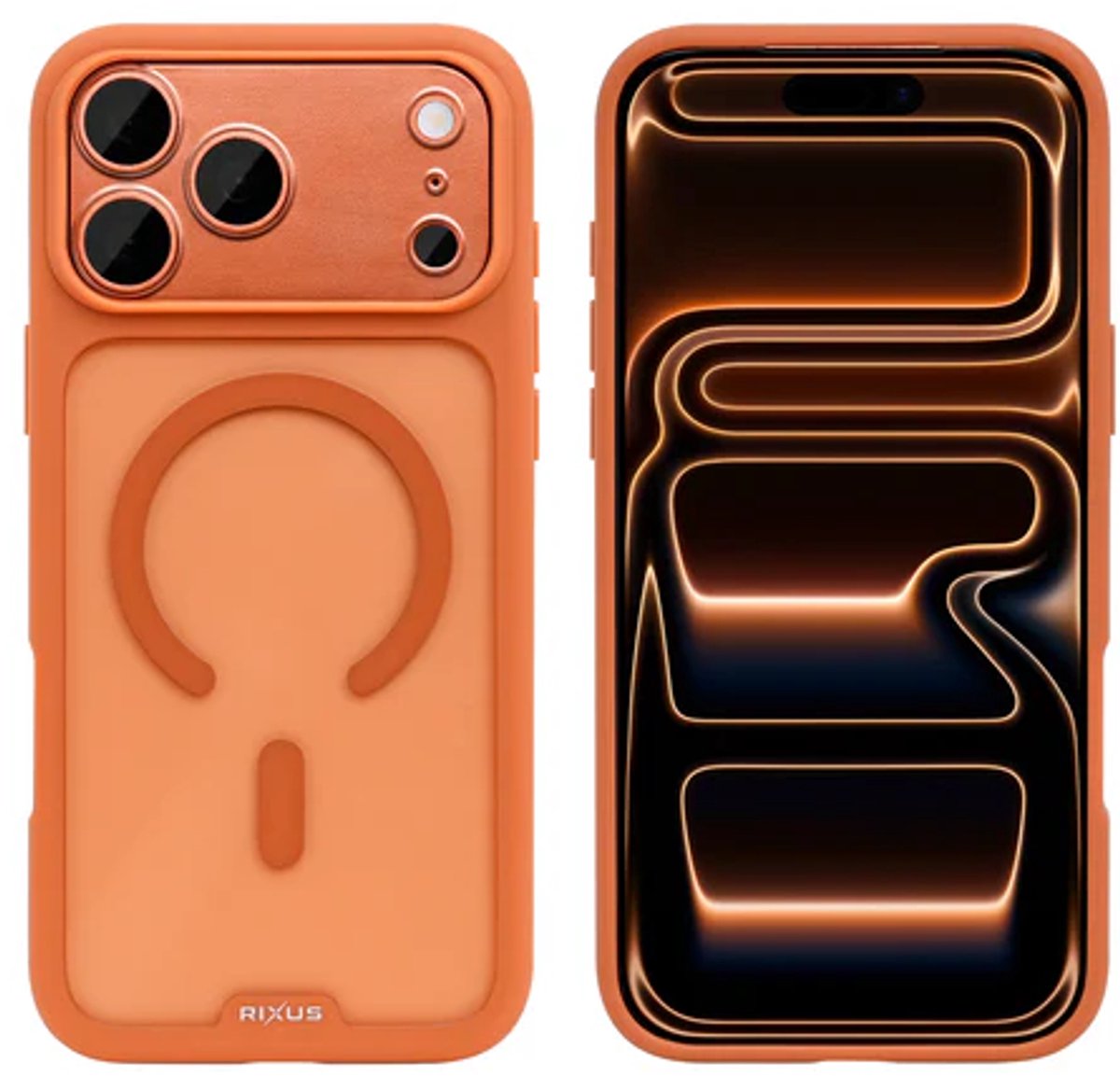 Rixus Crystal Amber Case For Apple iPhone 17 Pro Max Orange