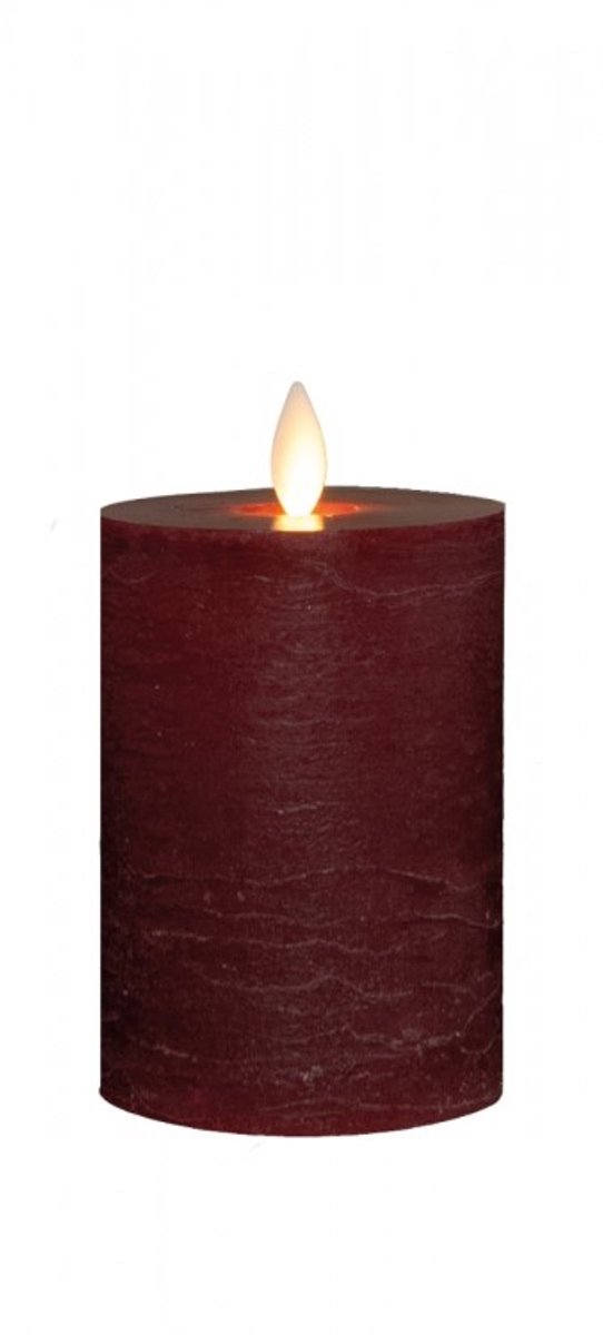 Annas Collection Stompkaars rustiek wax bewegende vlam 10x7,5 cm bordeaux Anna's Col... onbekend