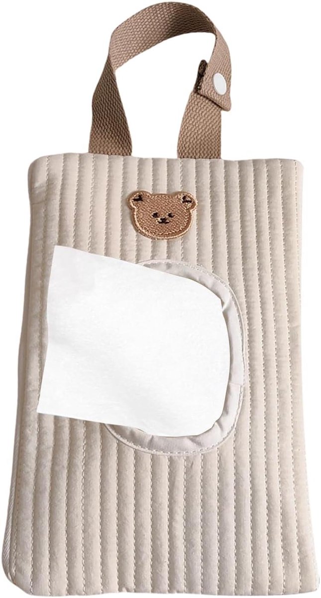 Baby Doekjeshouder - Herbruikbare Doekjes Tas - Onderweg Luiers Verschoond - Veilig Bevestigingssysteem - 23x15 cm - A