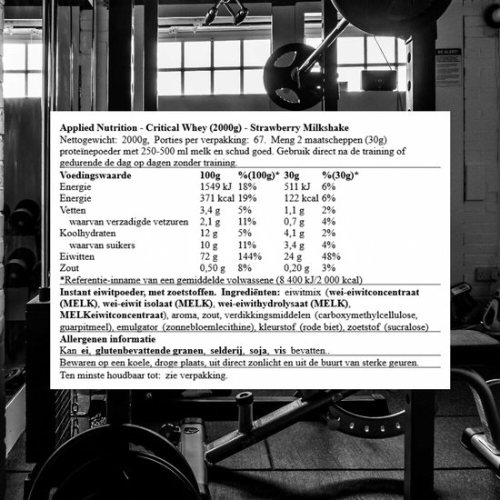 Applied Nutrition Critical Whey (2000g) Strawberry Milkshake - Eiwitten - Wei-eiwit Mix — afbeelding 2