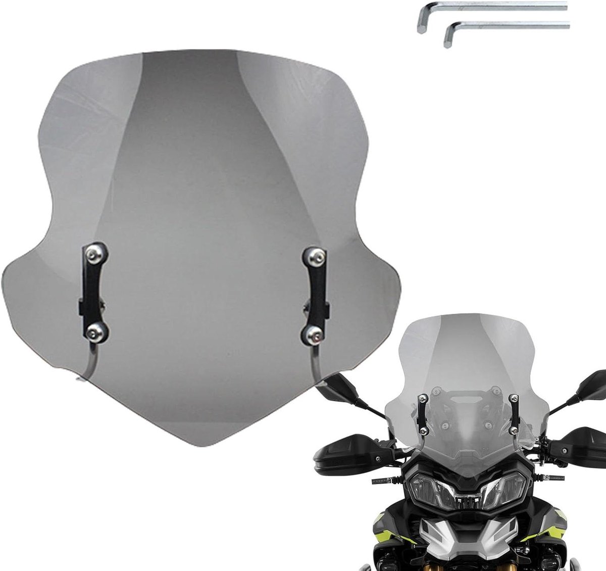 Scooter Windscherm - Motor Voorruit - Veilig Rijden - Slijtvast Acryl - 50 cm Hoog - Grijs