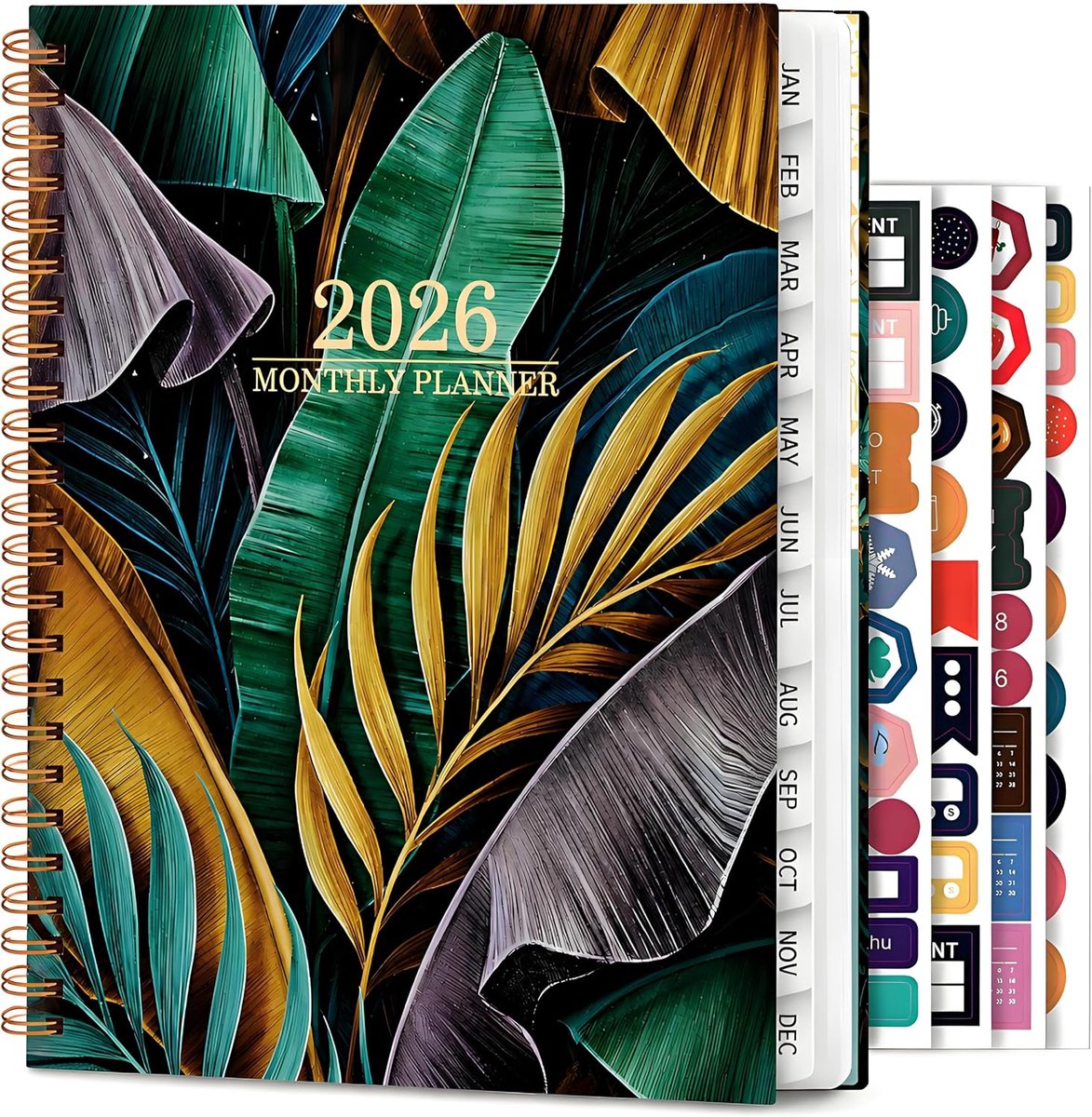 Agenda 2026 - Zakagenda A5 - Met Decoratieve stickers - Planning van de bloemenplanning - Voor Thuis School Kantoor Klaslokaal Plannen Studie Werk Academisch Leraar - 21.59 x 16.5 cm - C