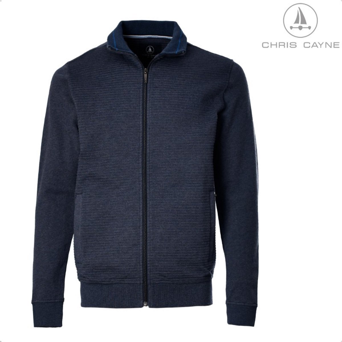 Vest 3074 blauw jacquard Chris Cayne - maat L