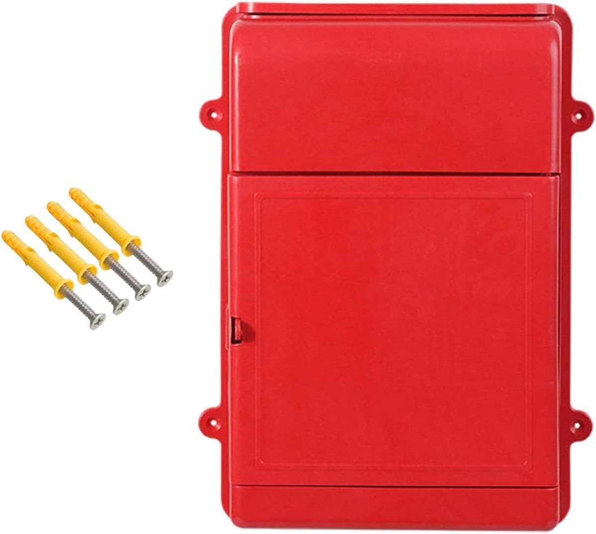 Wandmontage Brievenbus - Suggestiebox Sleutelkluis - Documenten Opslaan - Lichtgewicht Kunststof - 34.5 x 26 x 7 cm - Rood