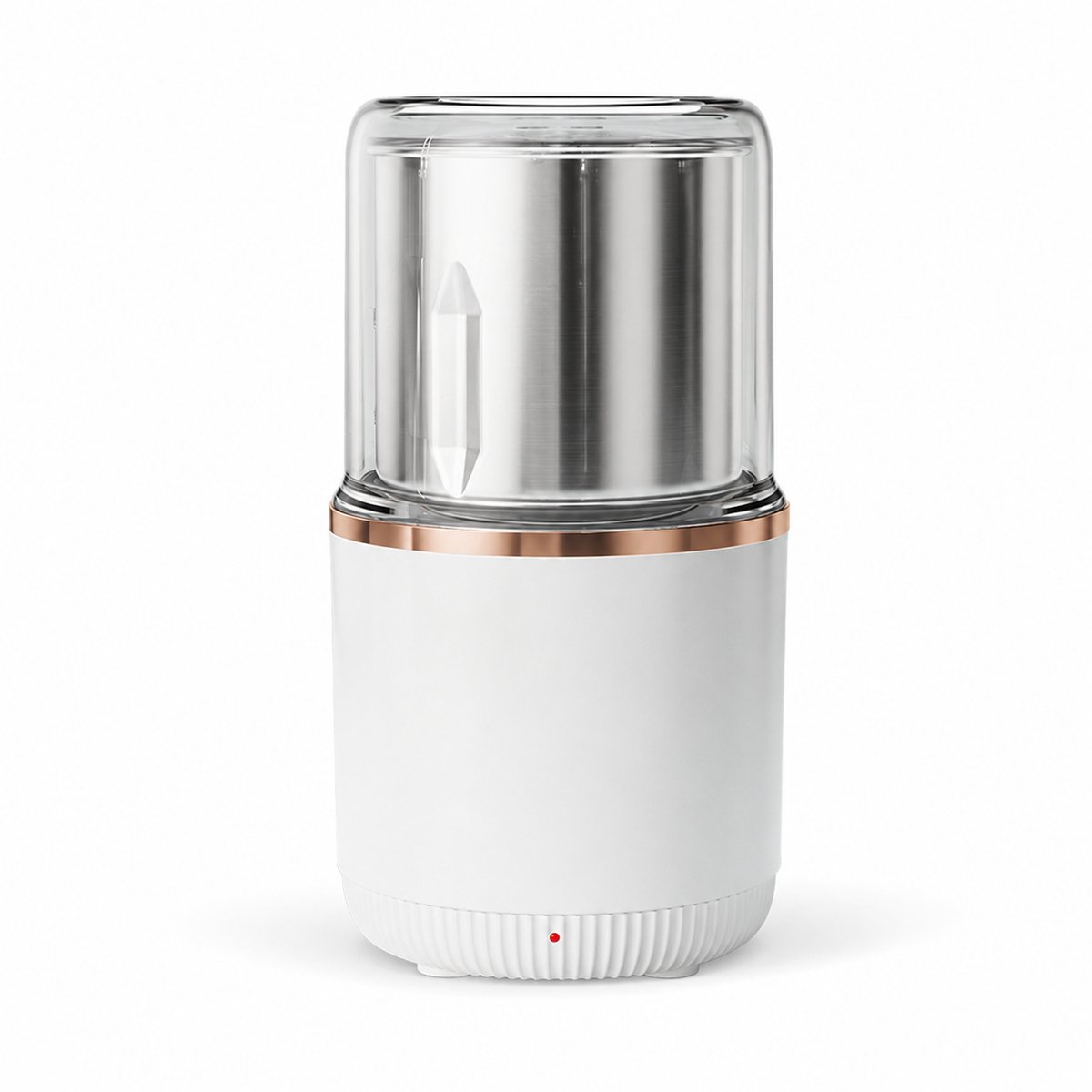 Gloovon® Elektrische Koffiemolen & Kruidenmolen - 150W - RVS 304 - Droog, Nat & Oliehoudend Malen - 220ml - Wit / Brons