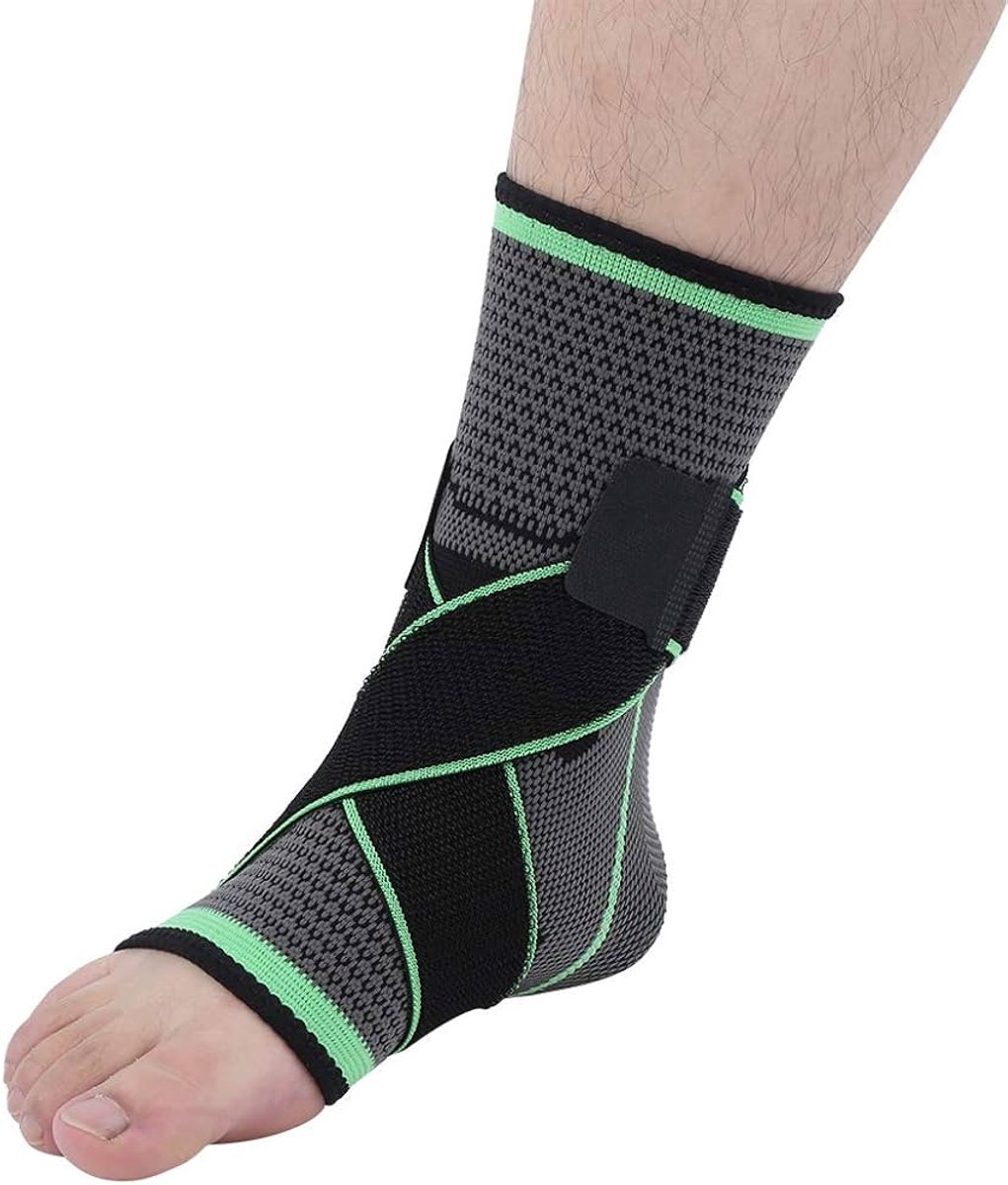Enkelbrace - Enkelband - Verstelbare enkelbrace - Enkel ondersteuning - Enkelbandage - Sportbrace - Elastische enkelband - Enkel support - Ankle brace - Enkelsteun - Maat L - Grijs groen - Jonyx