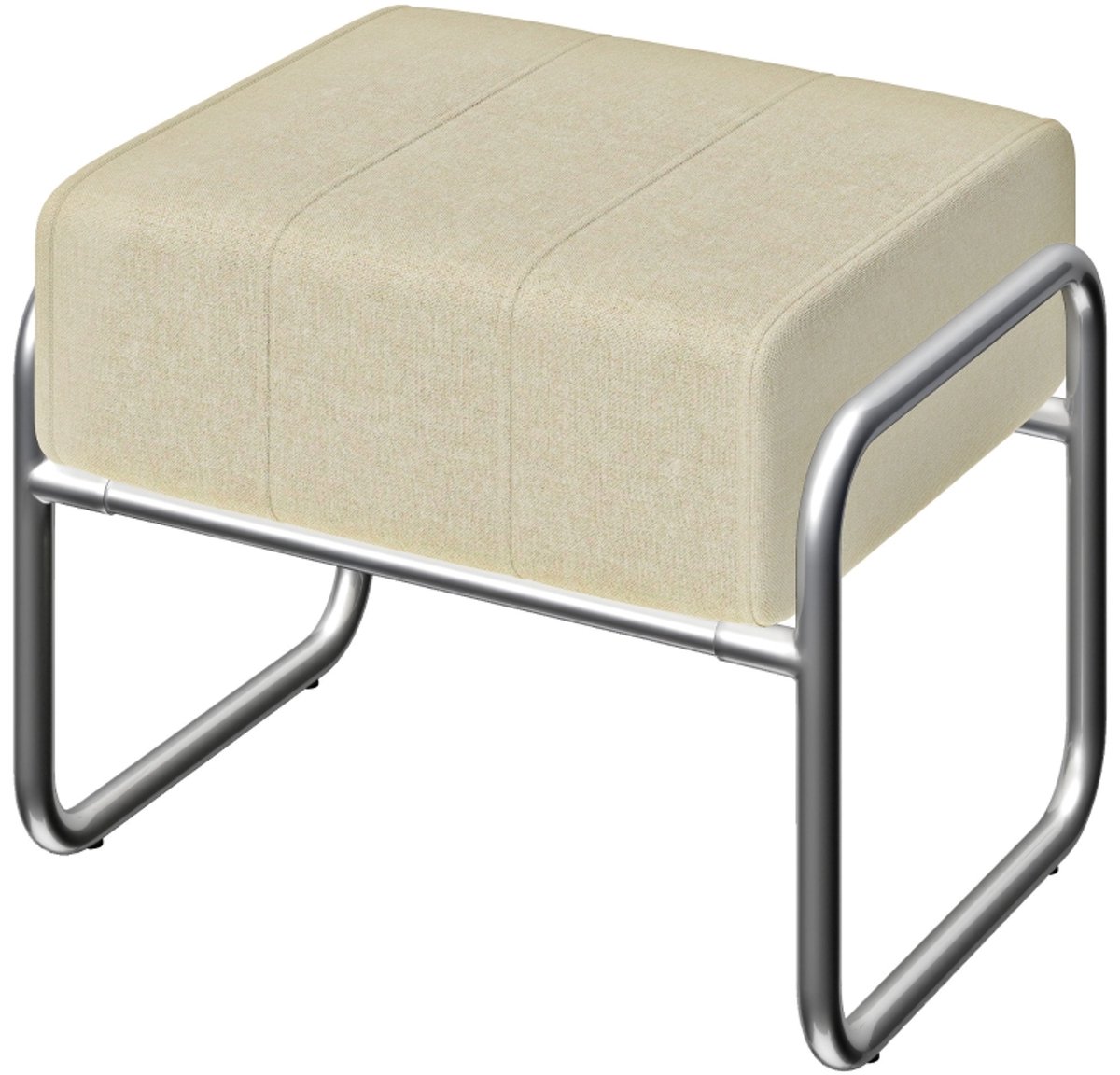 Beige Afmetingen 52 x 42 x 42 cm gevoerde voetenbank / zitkruk met zachte chenille bekleding en 18 cm dik schuimkussen, stevig stalen frame met draagvermogen tot 120 kg, comfortabele en stabiele ondersteuning