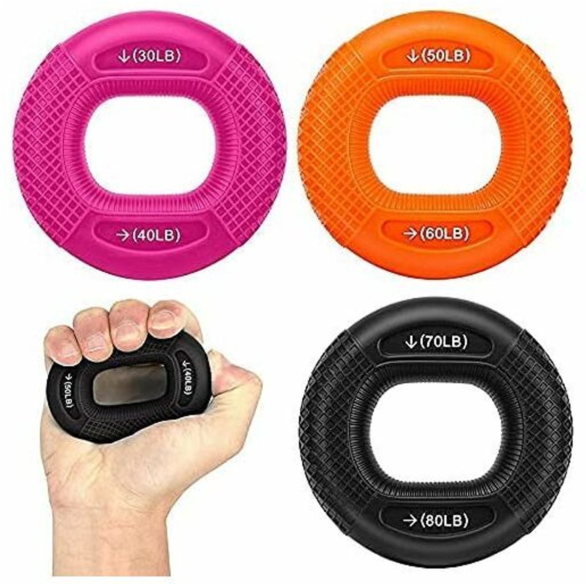 1-pack siliconen gripringen - draagvermogen 70-80 lbs - verlicht de druk