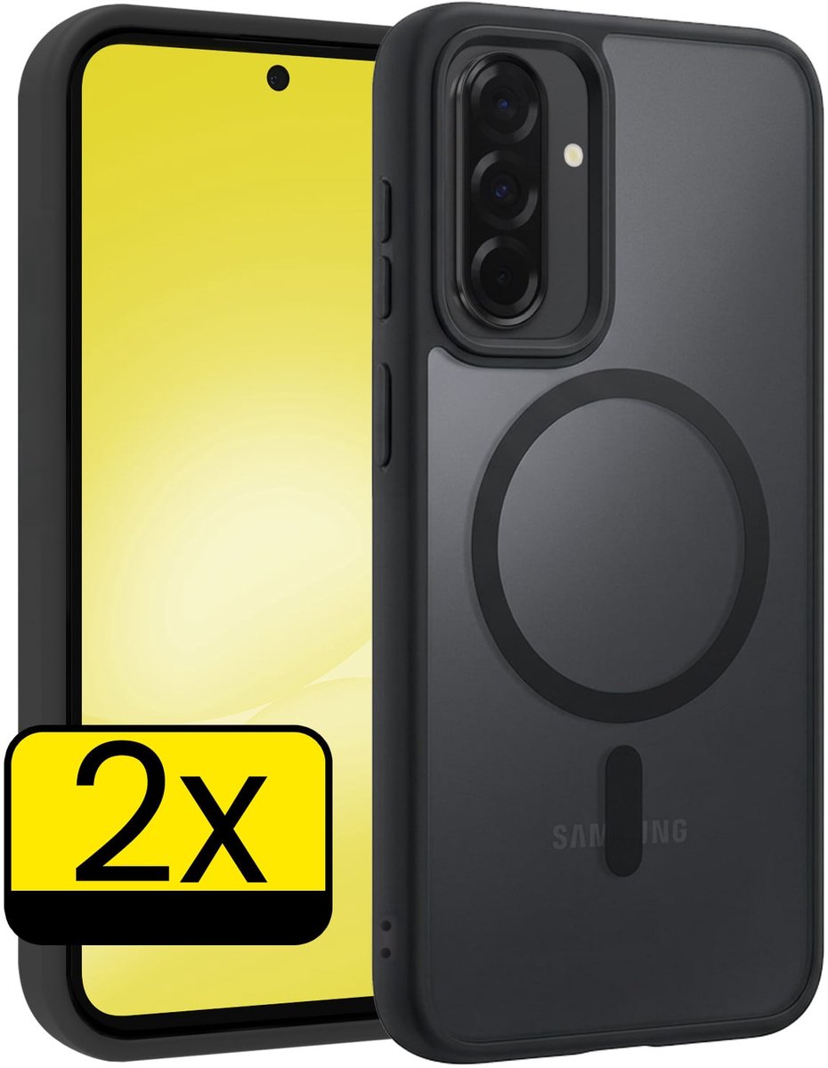 Hoesje - 2 Stuks - Geschikt voor Samsung Galaxy A56 - Magsafe Compatible - Sterk & Shockproof - Back Cover - Shock Proof Case - Telefoon Hoes - Telefoonhoesjes - Zwart