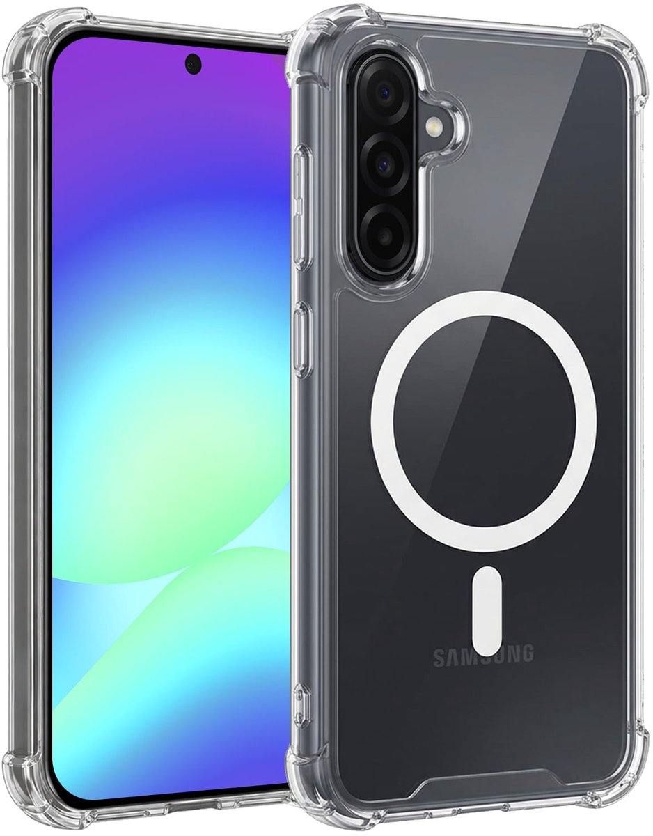 Hoesje - Geschikt voor Samsung Galaxy A56 - Magsafe Compatible - Sterk & Shockproof - Back Cover - Telefoon Hoes Shockproof - Shock Proof Case - Telefoonhoes - Transparant