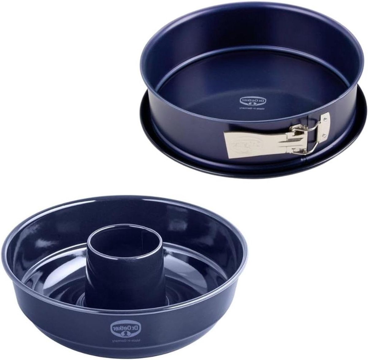 Springvorm Savarin - Taartvorm Rond - Taarten Bakken - Hittebestendig Staal - 26 cm Diameter - Blauw