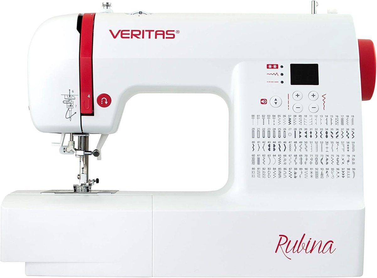 SnelShoppen - Digitale Naaimachine Rubina, 100 Steekprogramma's, Automatische Draadspanning, Inrijghulp, Draadsnijder, Instelbare Steeklengte, LCD-Dis