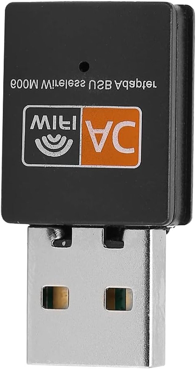 Wifi Adapter USB - Netwerkkaart Ontvanger - Snelle Internettoegang - Dual-Band AC600M - Miniatuur Formaat - Zwart
