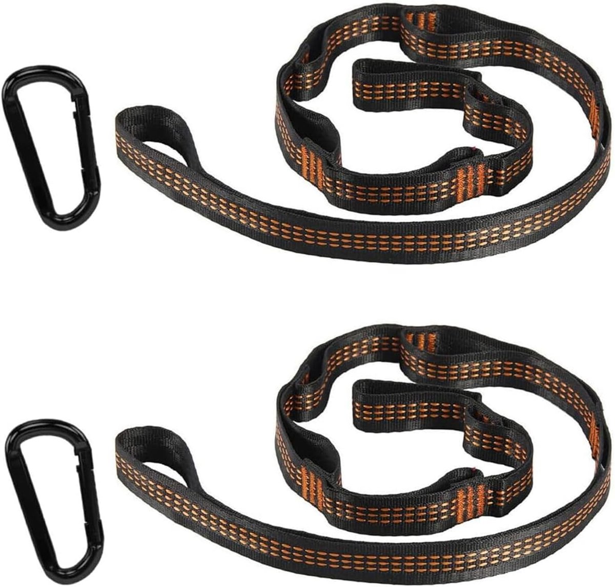 2-delige Hangmat Bevestiging met 2 Carabiner Haken voor Bomen, Perfect voor Buiten, Kamperen en Swingen
