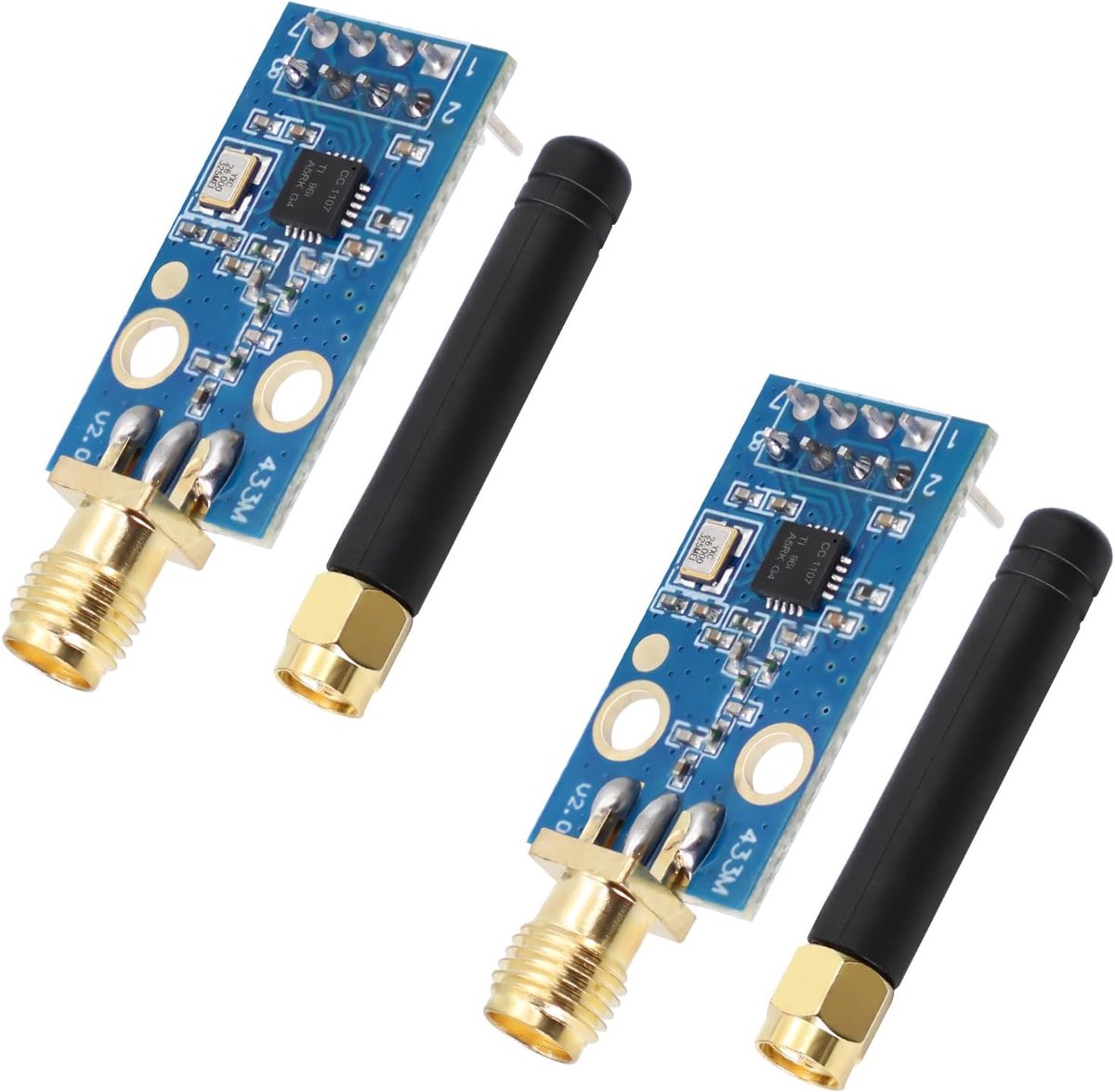 SMA Antenne Radio Transceiver Module, 433M Digitale Transmissie, Arduino Compatibel, Verpakking van 2